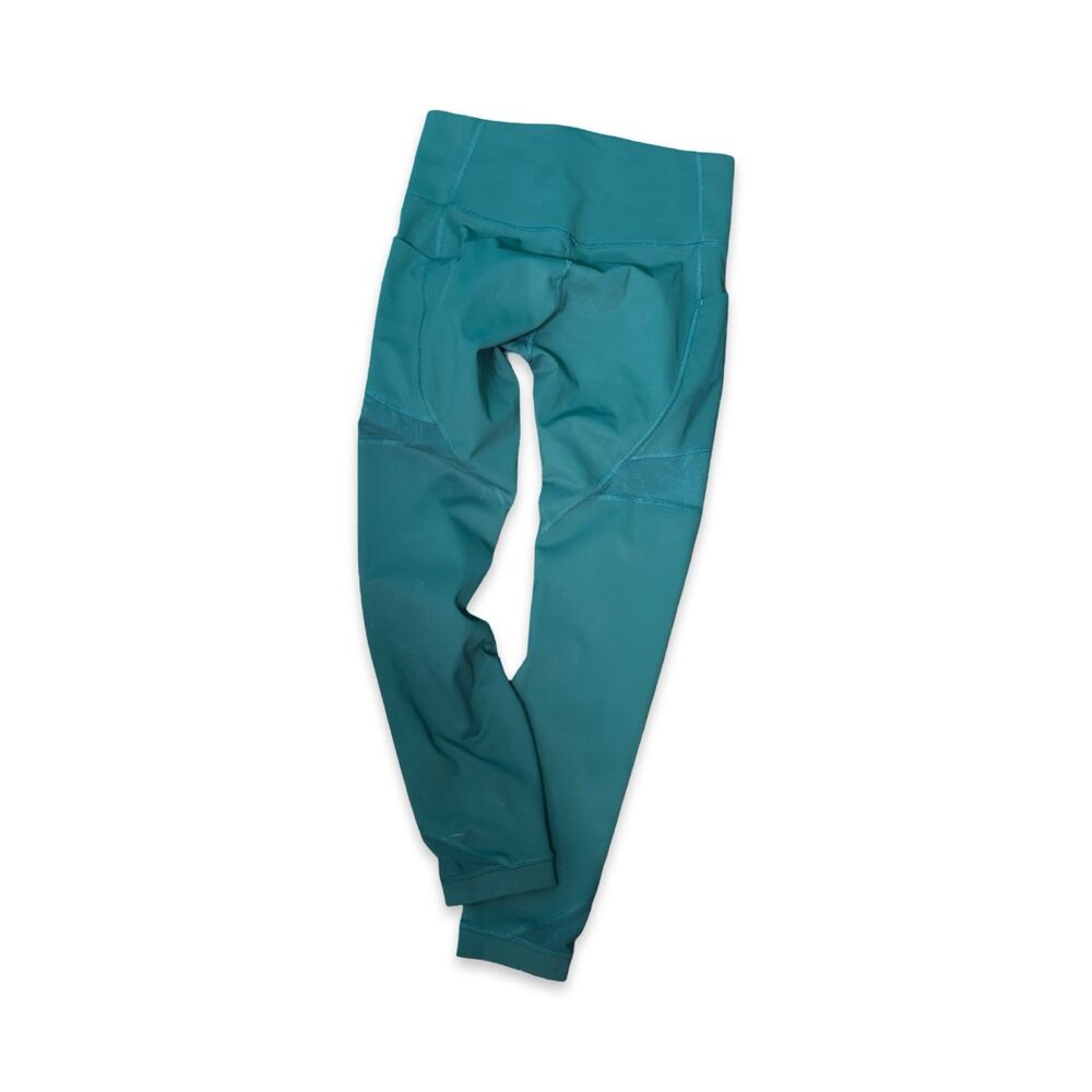 Member's Mark Astro Teal Compression Ankle Leggings | M | Side Pockets Mesh